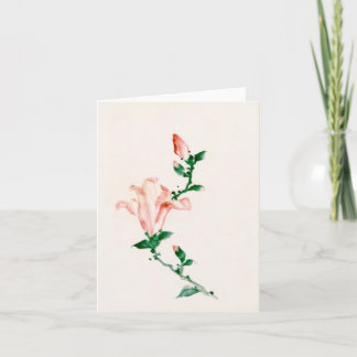 Carte Fleurs roses, Hokusai Art Japonais