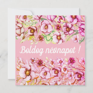 Carte Fleurs roses - Jour du nom hongrois