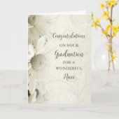 Carte Fleurs roses nièce Félicitations Diplôme (Fleur jaune)