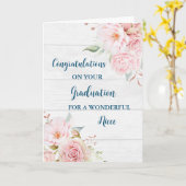 Carte Fleurs roses nièce Félicitations Diplôme (Fleur jaune)