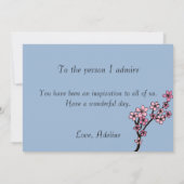 Carte fleurs roses Pastel bleu Cerulean fête des mères (Dos)