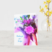 Carte Fleurs roses Penser à vous bien bientôt (Fleur jaune)