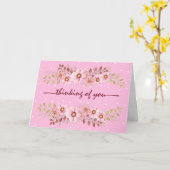 Carte Fleurs Roses Qui Pensent À Vous (Fleur jaune)