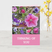 Carte Fleurs roses Rose floral Petunia Penser à vous (Fleur jaune)