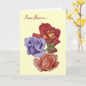 Carte fleurs roses rouges et bourgeons roses fleurs flor (Fleur jaune)