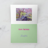 Carte Fleurs roses sur Williamsburg Joyeux anniversaire (Intérieur)