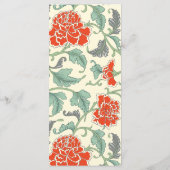Carte Fleurs rouges avec feuilles vertes (Dos)
