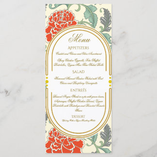 Carte Fleurs rouges avec feuilles vertes