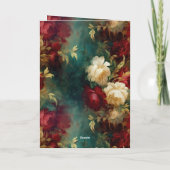 Carte Fleurs rouges blanches vertes (Dos)