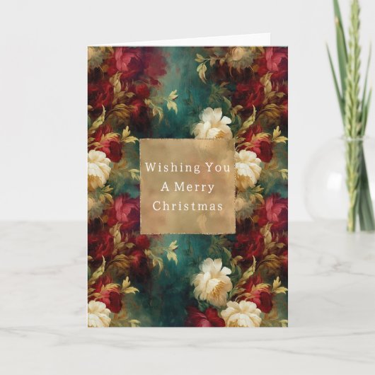 Carte Fleurs rouges blanches vertes (Devant)