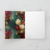 Carte Fleurs rouges blanches vertes (Intérieur)