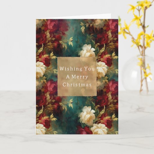 Carte Fleurs rouges blanches vertes (Fleur jaune)