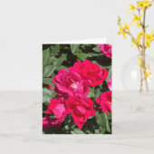 Carte Fleurs Rouges Et Feuilles Verts (Fleur jaune)