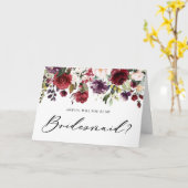 Carte Fleurs rouges et violettes serez-vous ma servante  (Fleur jaune)