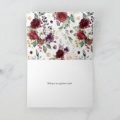 Carte Fleurs rouges et violettes, voulez-vous être ma de (Intérieur)