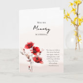 Carte Fleurs rouges éthérées Mémoire éternelle Orthodoxe (Fleur jaune)