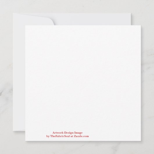 Carte Fleurs rouges Whimsical Feuilles verts sur l'art b (Dos)