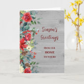 Carte Fleurs rustiques Bonnes Fêtes Noël (Fleur jaune)