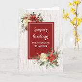 Carte Fleurs rustiques Enseignant Noël (Fleur jaune)