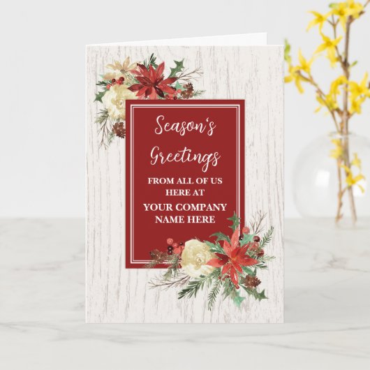 Carte Fleurs rustiques Fêtes de Noël client (Fleur jaune)