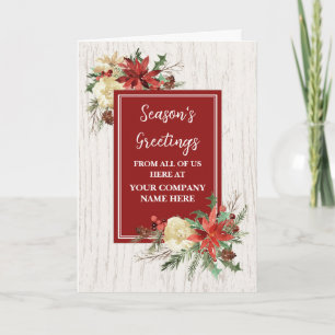 Carte Fleurs rustiques Fêtes de Noël client