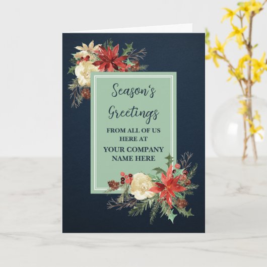 Carte Fleurs rustiques Fêtes de Noël client (Fleur jaune)