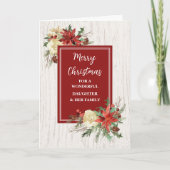 Carte Fleurs rustiques Fille et famille Joyeux Noël (Devant)