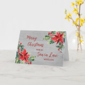 Carte Fleurs rustiques Fils en droit Joyeux Noël (Fleur jaune)