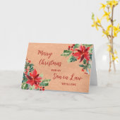 Carte Fleurs rustiques Fils en droit Joyeux Noël (Fleur jaune)