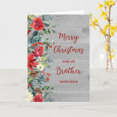 Carte Fleurs rustiques Frère Joyeux Noël (Fleur jaune)