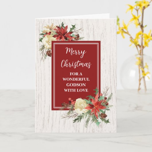 Carte Fleurs rustiques Godson Joyeux Noël (Fleur jaune)