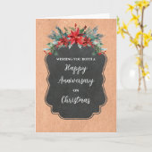 Carte Fleurs rustiques Joyeux anniversaire à Noël (Fleur jaune)