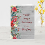 Carte Fleurs rustiques Joyeux anniversaire à Noël (Fleur jaune)