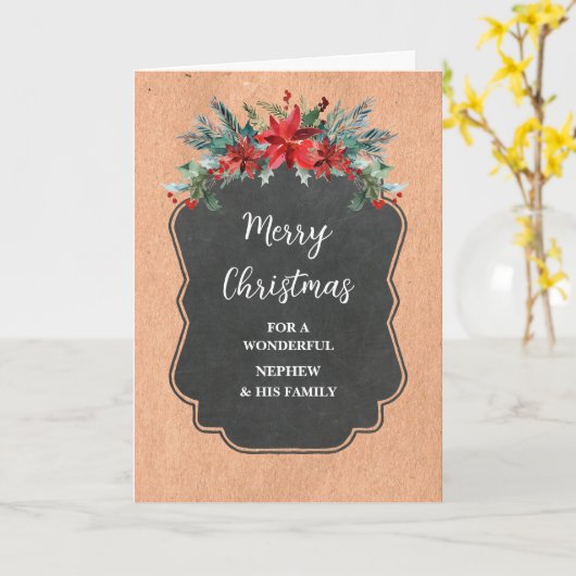 Carte Fleurs rustiques Nephew & Famille Joyeux Noël (Fleur jaune)