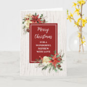 Carte Fleurs rustiques Noel Joyeux Noël Nephew (Fleur jaune)