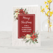 Carte Fleurs rustiques Parrain Joyeux Noël (Fleur jaune)