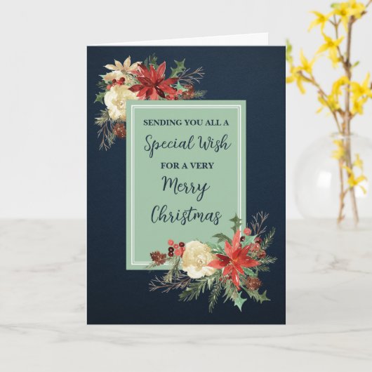 Carte Fleurs Rustiques Pour Fêtes De Noël De Groupe (Fleur jaune)