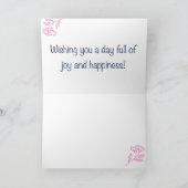 Carte Fleurs Rustiques Rose Clair Anniversaire (Intérieur)