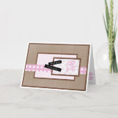 Carte Fleurs Rustiques Rose Clair Anniversaire (Devant)