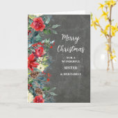 Carte Fleurs rustiques Soeur & Famille Joyeux Noël (Fleur jaune)