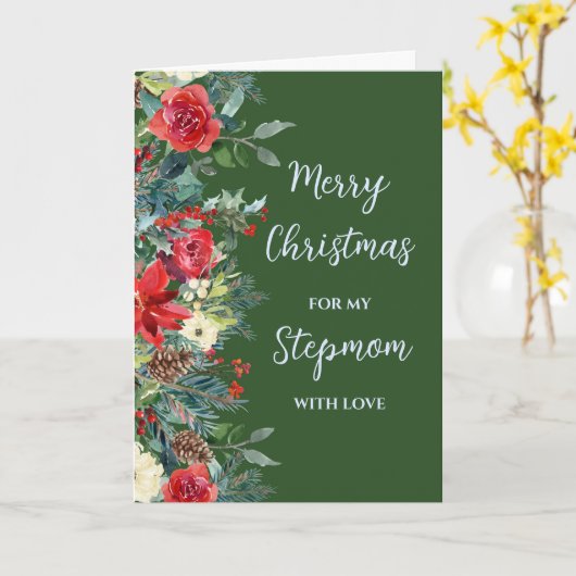 Carte Fleurs rustiques Stepmaman Joyeux Noël (Fleur jaune)