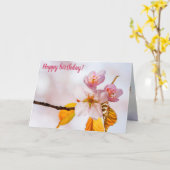 Carte Fleurs Sakura Et Arrière - plan Rose Doux Du Print (Fleur jaune)