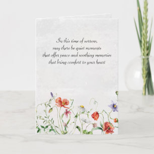 Carte Fleurs sauvages Aquarelle Pour La Sympathie
