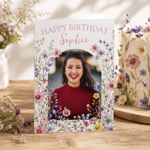 Carte Fleurs Sauvages Colorées Anniversaire Tout Âge