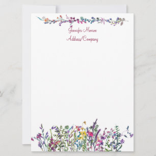 Carte Fleurs sauvages colorées personnalisées