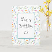 Carte Fleurs sauvages d'aquarelle mixte Motif (Fleur jaune)