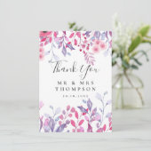 Carte Fleurs sauvages de la campagne violet Mariage flor (Debout devant)