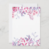 Carte Fleurs sauvages de la campagne violet Mariage flor (Dos)