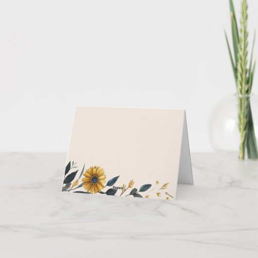 Carte Fleurs sauvages Élégants À Mon Père Mariage Beige (Dos)