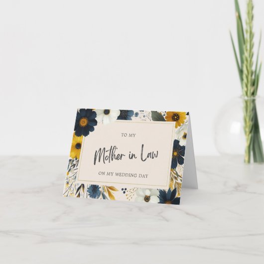 Carte Fleurs sauvages Élégants Ma Mère En Droit Mariage  (Devant)